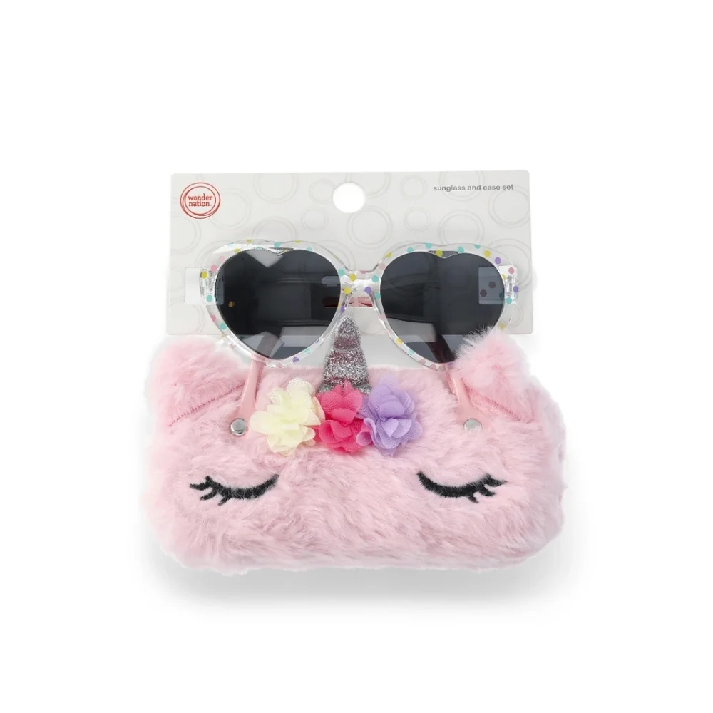 💣♡Wonder Nation Heart Sunglasses with Pink Unicorn Case